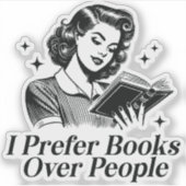 Sticker Je préfère les livres Vintages (Devant)