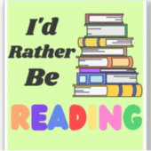 Sticker Je préfère lire le livre Stack Green (Devant)