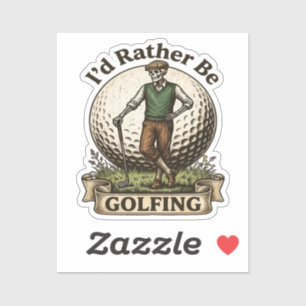 Sticker Je préférerais jouer au golf