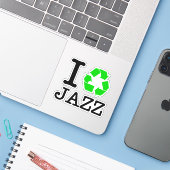 Sticker Je Recycle Le Jazz (Ordinateur portable avec iPhone)