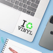 Sticker Je recycle le vinyle (Ordinateur portable avec iPhone)