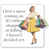 Sticker Je ressens une femme de ménage rétro amusante (Devant)