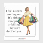 Sticker Je ressens une femme de ménage rétro amusante (Feuille)