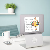 Sticker Je ressens une femme de ménage rétro amusante (Ordinateur portable sur le bureau)