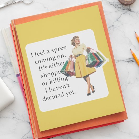 Sticker Je ressens une femme de ménage rétro amusante