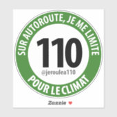 Sticker "Je roule à 110 pour le climat" (Feuille)