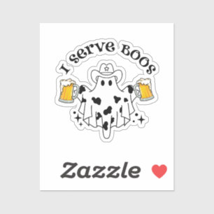 Sticker Je sers des Boos ! Barman effrayant