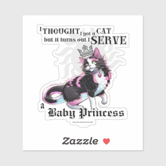 Sticker Je sert une Princesse Bébé (Feuille)