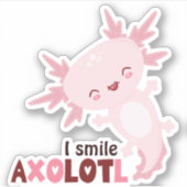 Sticker Je Sourit Beaucoup Kawaii Axolotl (Devant)