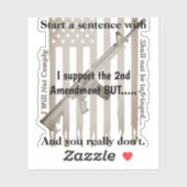 Sticker Je Soutiens Le 2E Amendement Ne Doit Pas Être Viol (Feuille)