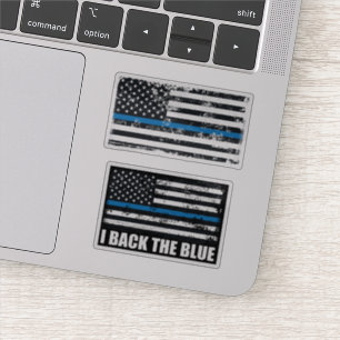 Sticker Je soutiens le drapeau américain Thin blue line gr
