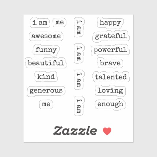 Sticker Je suis Affirmation Motivationnelle (Feuille)