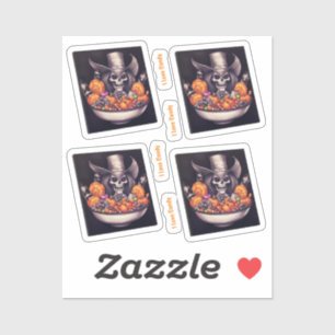 Sticker Je suis amoureux des bonbons Crâne grimaçant avec 