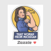 Sticker Je suis avec cette femme du Michigan (Feuille)
