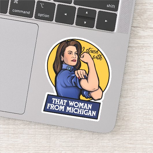 Sticker Je suis avec cette femme du Michigan (Détail)