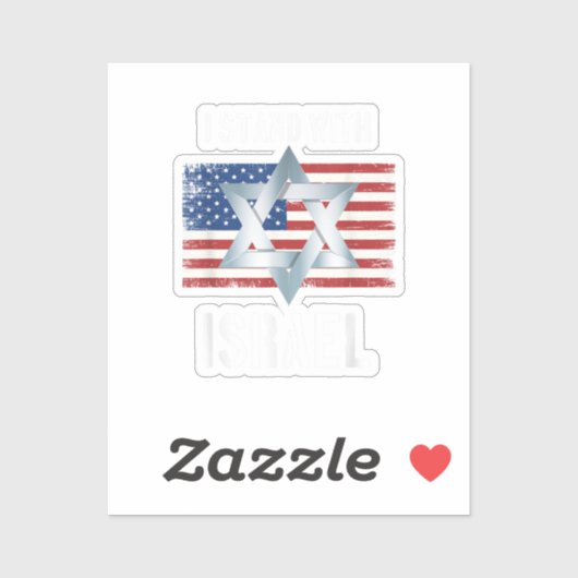 Sticker je suis avec israël (Feuille)