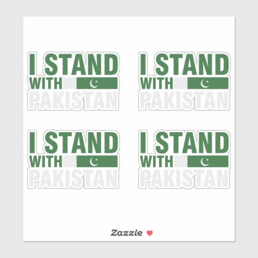 Sticker Je suis avec le Pakistan (Feuille)