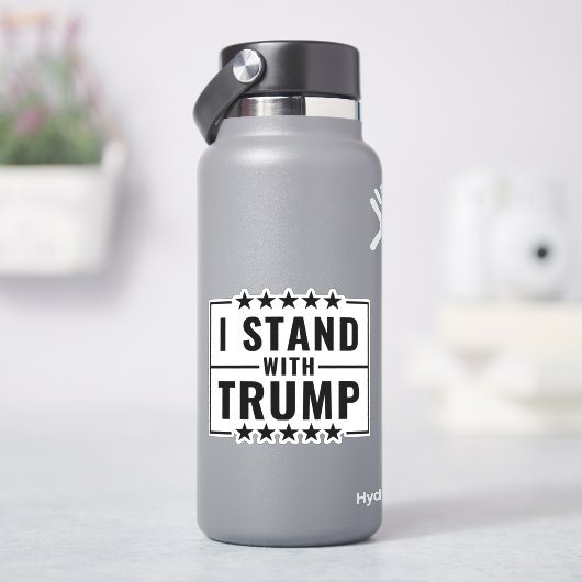 Sticker Je Suis Avec Le Signe Trump 2024 (HydroFlask)