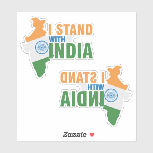 Sticker Je suis avec l'Inde II (Feuille)