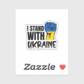 Sticker Je Suis Avec L'Ukraine | Solidarité | Pavillon Ukr (Feuille)