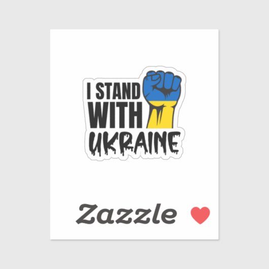 Sticker Je Suis Avec L'Ukraine | Solidarité | Pavillon Ukr (Feuille)