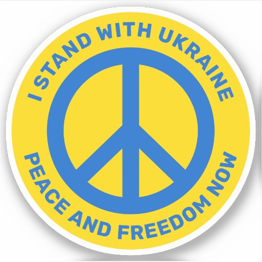 Sticker Je suis avec l'Ukraine symbole de paix non à la gu (Devant)