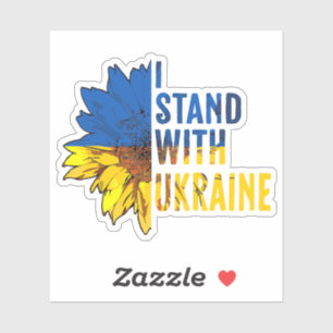 Sticker Je suis avec l'Ukraine. Tournesol, un symbole de P