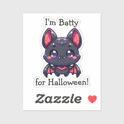 Sticker Je suis Batty pour Halloween Personnalisé (Feuille)