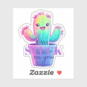 Sticker Je suis coincé sur vous Cactus Conception succulen (Feuille)