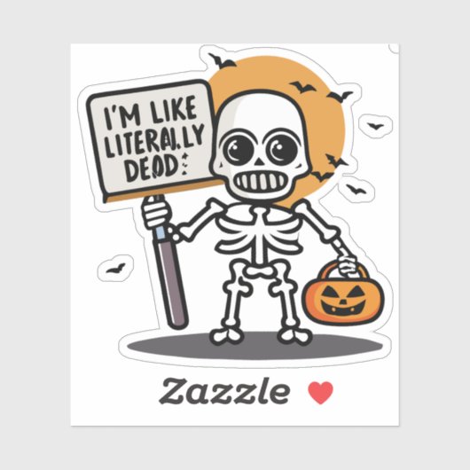 Sticker Je suis comme littéralement mort Spooktacular Fun (Feuille)