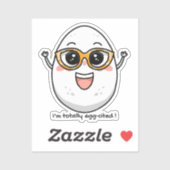 Sticker Je suis complètement cité Oeuf joyeux portant des  (Feuille)