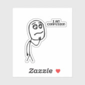 Sticker Je suis Confusion Funny Stickman meme (Feuille)