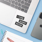 Sticker Je suis contre le racisme (Ordinateur portable avec iPhone)