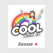 Sticker Je suis Cool avec - Rainbow Jesus (Feuille)