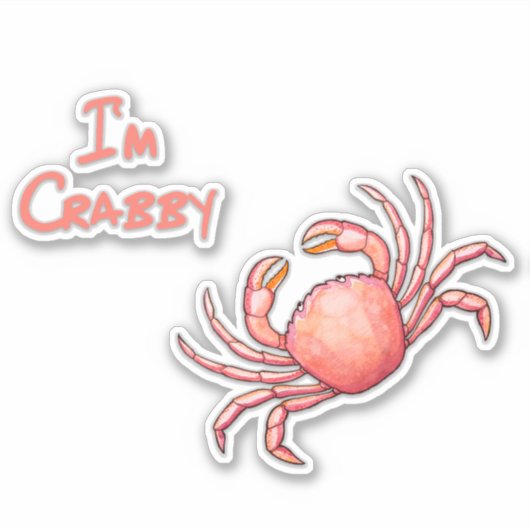 Sticker Je suis Crabby Crustacean Cutout (Devant)