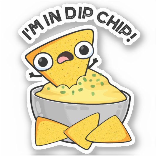 Sticker Je suis dans un chip chip amusant jeu de nourritur (Devant)
