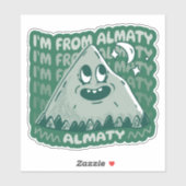 STICKER JE SUIS DE ALMATY KAZAKHSTAN (Feuille)