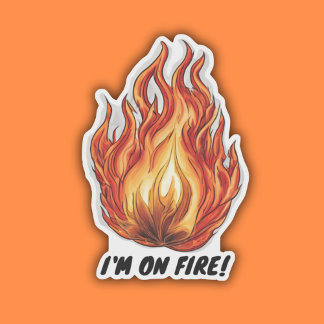 Sticker Je suis en feu ! Étanche 