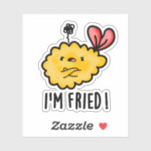 Sticker Je suis Fried Funny Tempura Sushi Pun (Feuille)