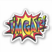Sticker Je suis Gay Burst (Devant)
