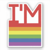 Sticker Je suis Gay | drapeau arc-en-ciel (Devant)