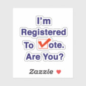 Sticker Je suis inscrit pour voter (Feuille)