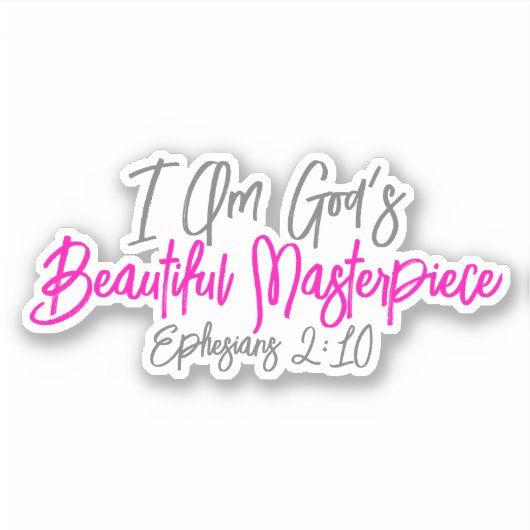 Sticker Je suis le beau chef-d'oeuvre de Dieu chrétien (Devant)