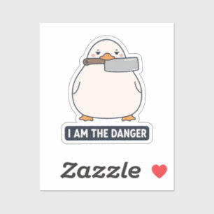 Sticker JE SUIS LE DANGER Canard Cleaver Couteau Meme