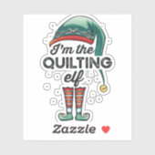 Sticker Je suis l'Elfe de Quilting Noël cadeau Noël (Feuille)