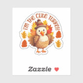 Sticker Je suis mignonne Turquie Thanksgiving Vinyl (Feuille)