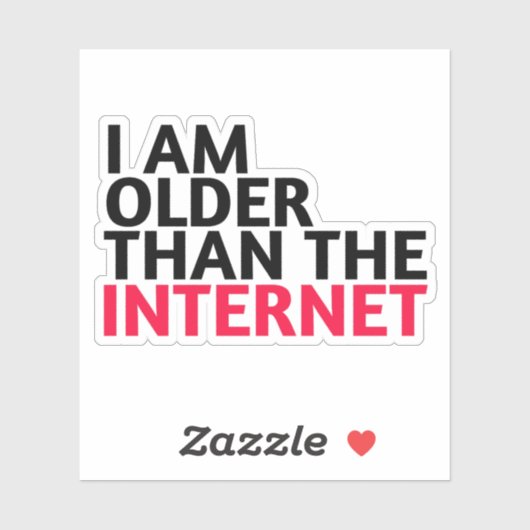 Sticker Je suis plus vieux qu'internet (Feuille)