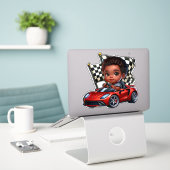 Sticker Je suis prêt à courir (Ordinateur portable sur le bureau)