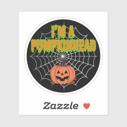 Sticker Je suis Pumpkinhead avec Spiderweb (Feuille)