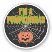 Sticker Je suis Pumpkinhead avec Spiderweb (Devant)